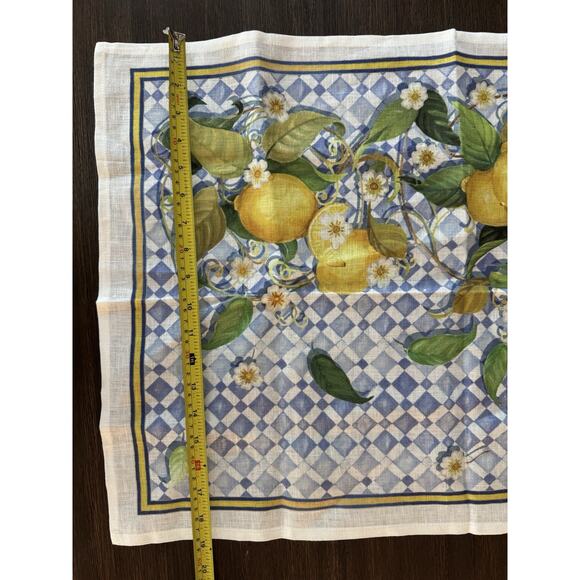 Linen Kitchen Tea Towel Lemon Tessitura Toscana Telerie Made in Italy - Picture 4 of 7